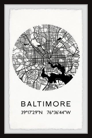 "Baltimore Map" Framed Painting Print, 8x12