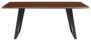 Viggo 74" Live Edge Acacia Wood Dining Table, Black Walnut