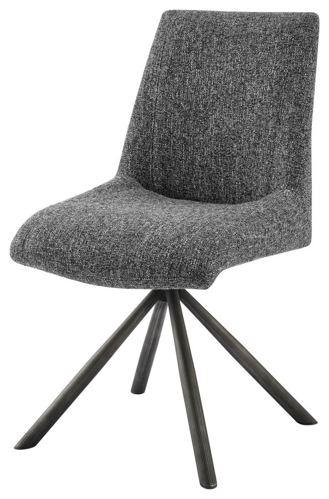 Viona Fabric Swivel Dining Side Chair, Set of 2, Blazer Dark Gray