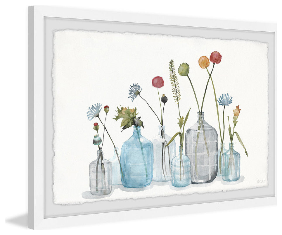 "Bottles for the Blooms" Framed Painting Print, 18"x12"
