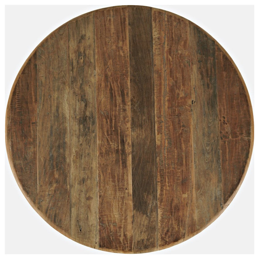 Reclamation Five Piece Round Rustic Reclaimed Solid Wood Round Dining Set