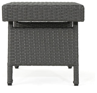 GDF Studio 3-Piece Savana Outdoor Wicker Lounge Set, Gray/Green/White