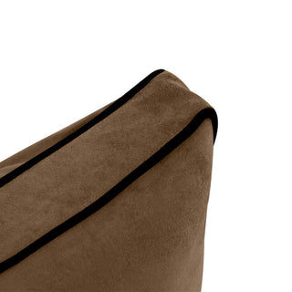 STYLE V2 Full Velvet ContrastPipe Indoor Daybed Bolster Pillow |COVER ONLY|AD308