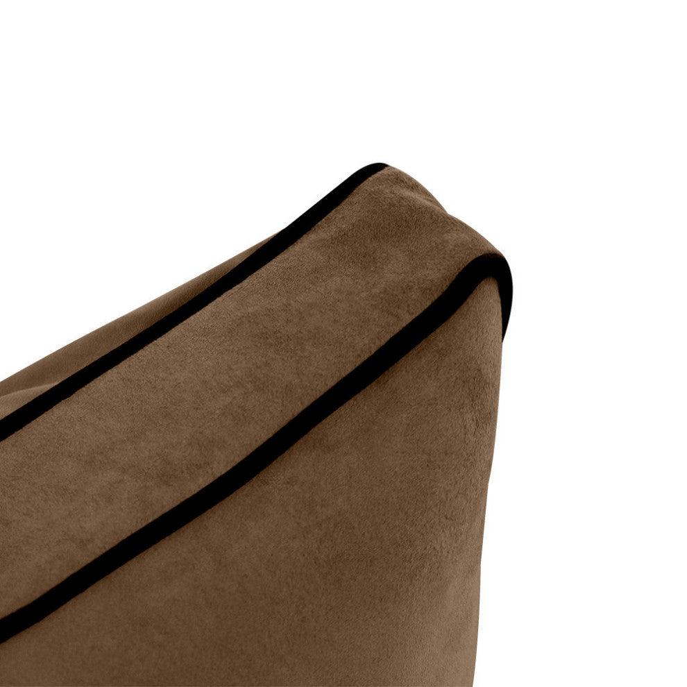 STYLE V2 Full Velvet ContrastPipe Indoor Daybed Bolster Pillow |COVER ONLY|AD308