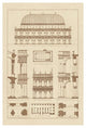 "Basilica at Vicenza and Library of St. Marks at Venice" Paper Art, 26"x38"