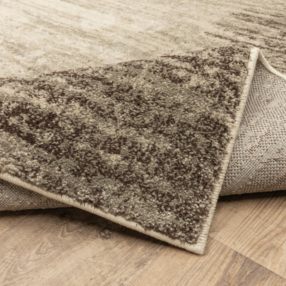 Carolina Abstract Area Rug, Beige, 6'7"x9'2"