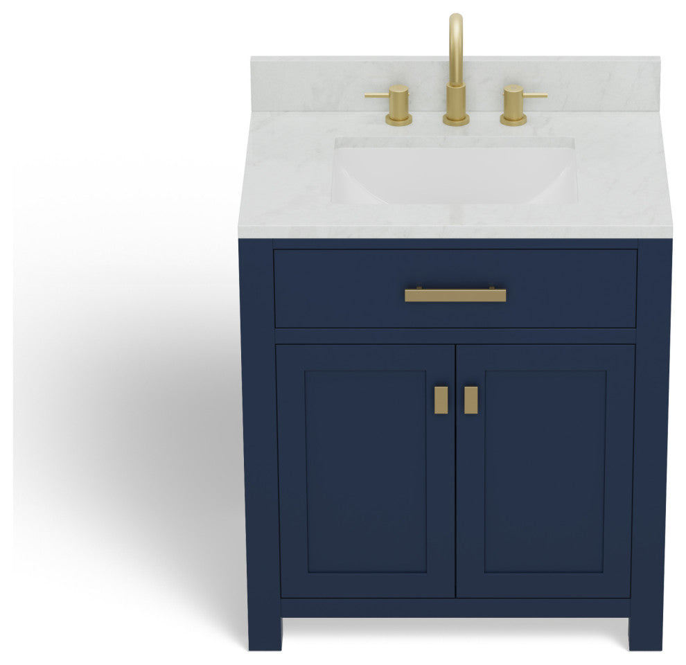 The Polaris Bathroom Vanity, Monarch Blue, 30", Single Sink, Freestanding