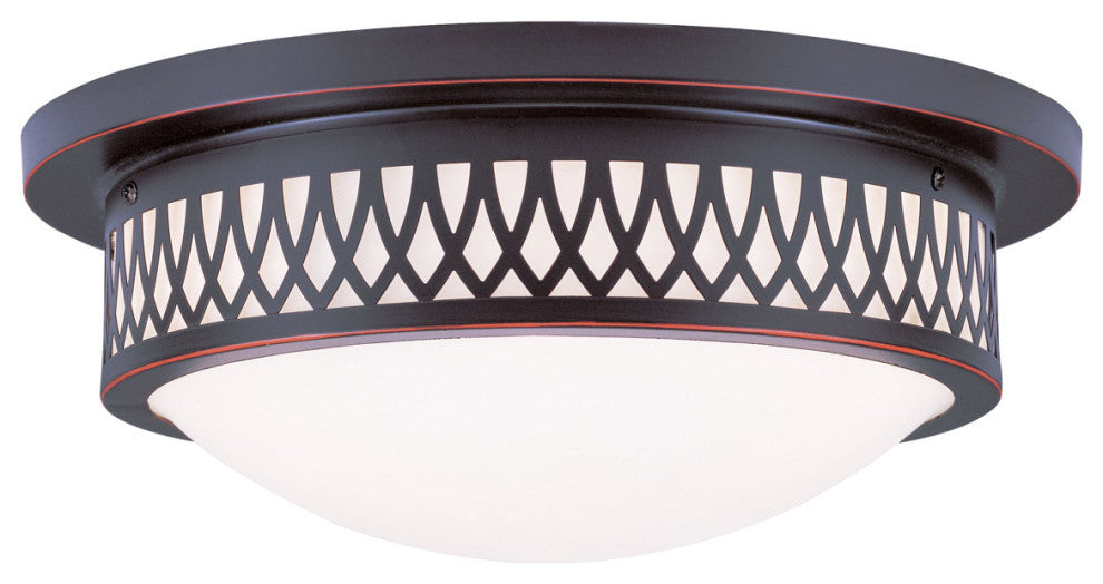 Livex 7353-67 3-Light Olde Bronze Ceiling Mount, Olde Bronze