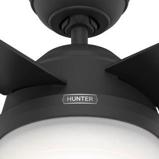 Hunter 52" Dempsey Matte Black Ceiling Fan, LED Kit, Remote