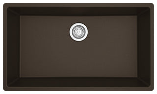 Karran QU-812 Undermount 32.5" Single Bowl Quartz Kitchen Sink, Brown