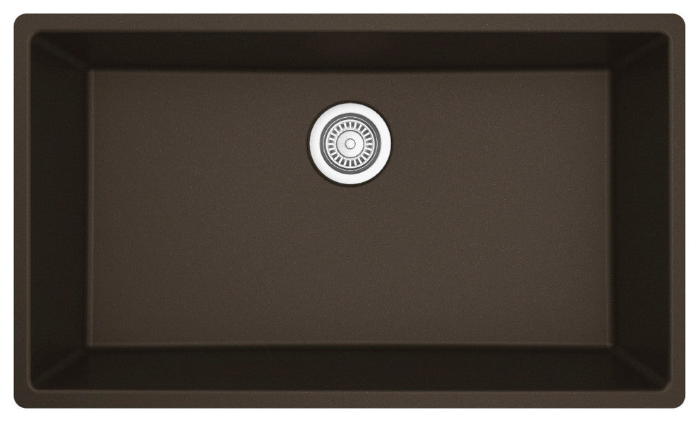 Karran QU-812 Undermount 32.5" Single Bowl Quartz Kitchen Sink, Brown