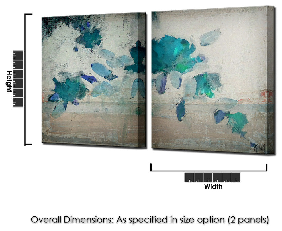 Painted Petals XLIX 2-Piece Canvas Art Set, 16"x16"