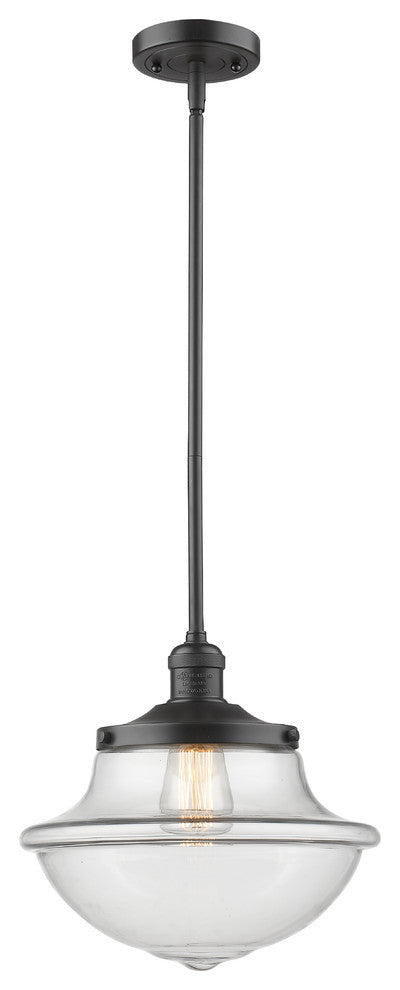Large Oxford 1-Light Mini Pendant, Oil Rubbed Bronze, Clear