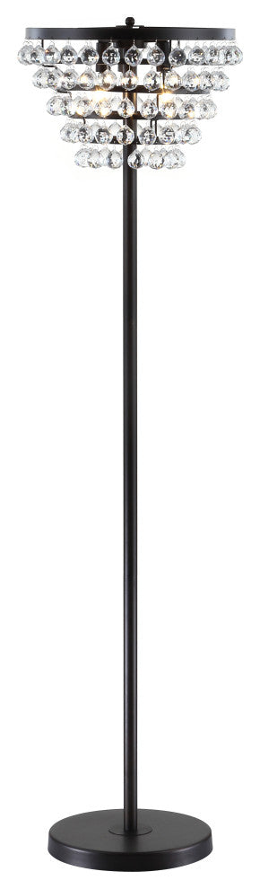 Jemma Crystal, Metal LED Floor Lamp, 60", Bronze