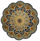 5" Round Charcoal Floral Medallion Area Rug