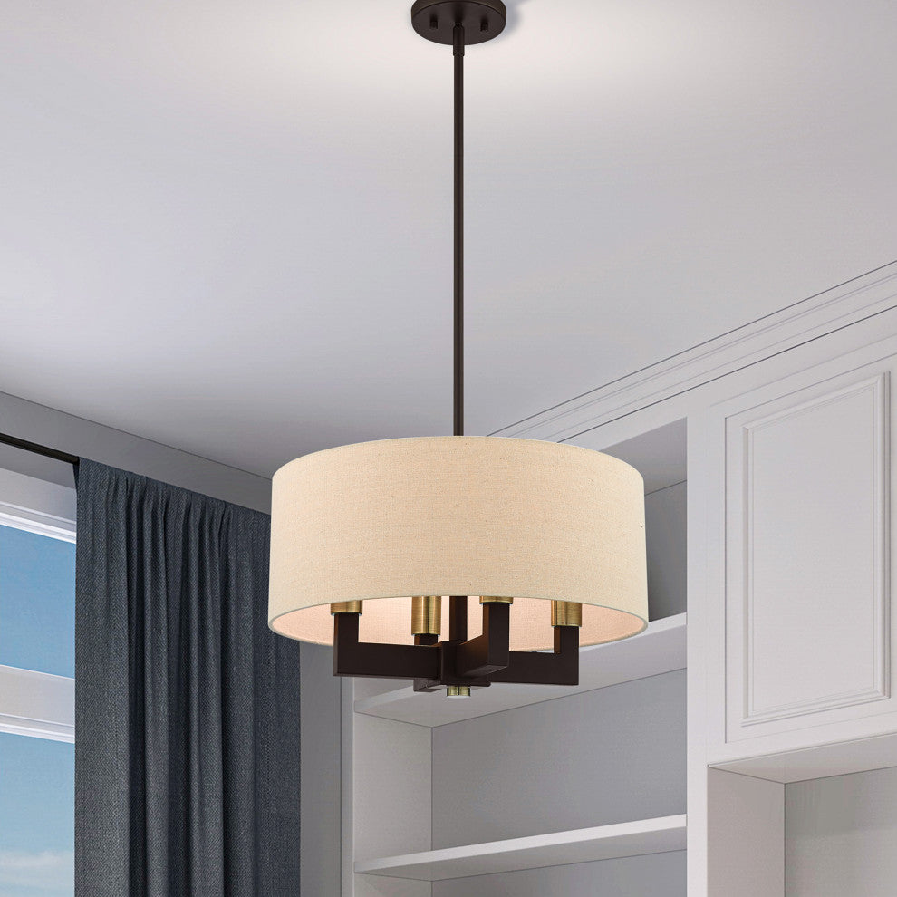 Livex Lighting Cresthaven 4 Light Bronze Chandelier