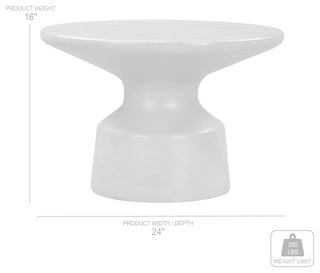 Sephie Round Pedastal Coffee Table, Gray Concrete