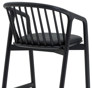 Echo, Black Oak Wood/Faux Leather, Bar Stool, 30", Single