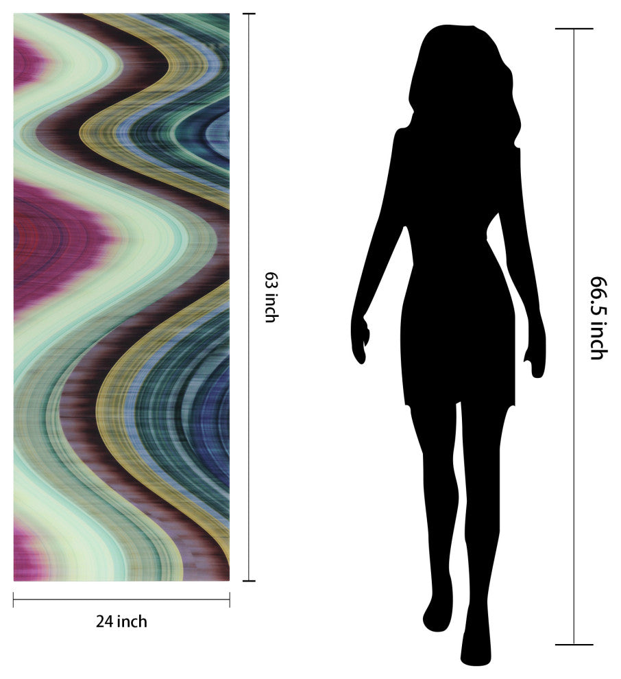 "Rumba 1" Abstract Wall Art on Frameless Free Floating Tempered Glass 63x24