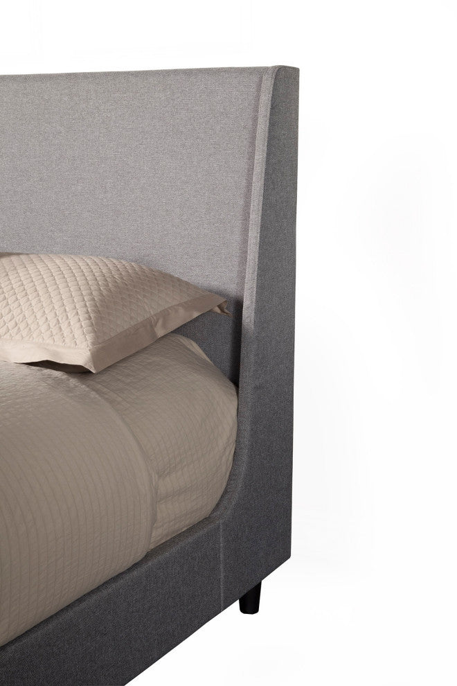 Amber California King Upholstered Bed, Grey Linen