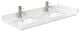 Beckett 48" Dark Blue Double Vanity, Carrara Cultured Marble Top, Gold Trim
