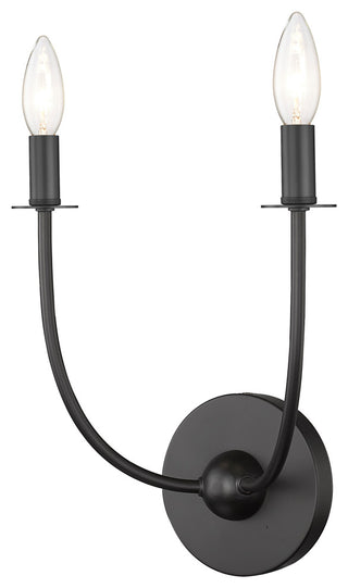 Z-LITE 2-Light Wall Sconce, Matte Black