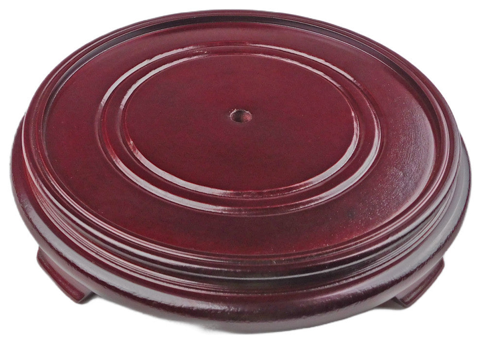 Dark Red Mahogany Porcelain Vase Stand, 3