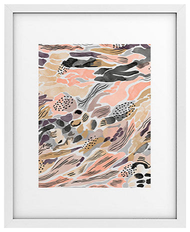 Marta Barragan Camarasa Pink Abstract Artistic Brushes Framed Art Print, 11x14"