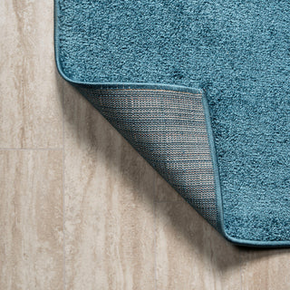 Haze Solid Low-Pile Runner Rug, Turquoise, 4 X 6