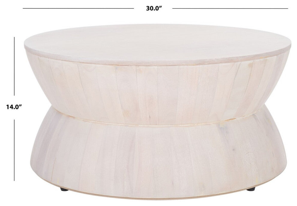 Safavieh Alecto Round Coffee Table, White Washed