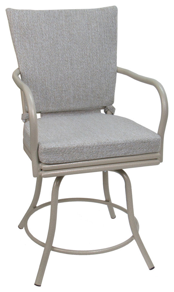 Outdoor/Indoor Patio Dinette Swivel Ofir Chair, White Linen Beige
