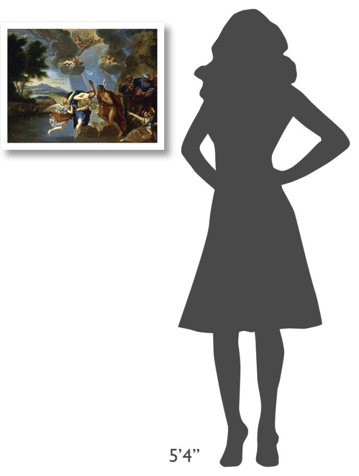 "The Baptism of Christ" Paper Print by Circle of Francesco Albani, 24"x19"