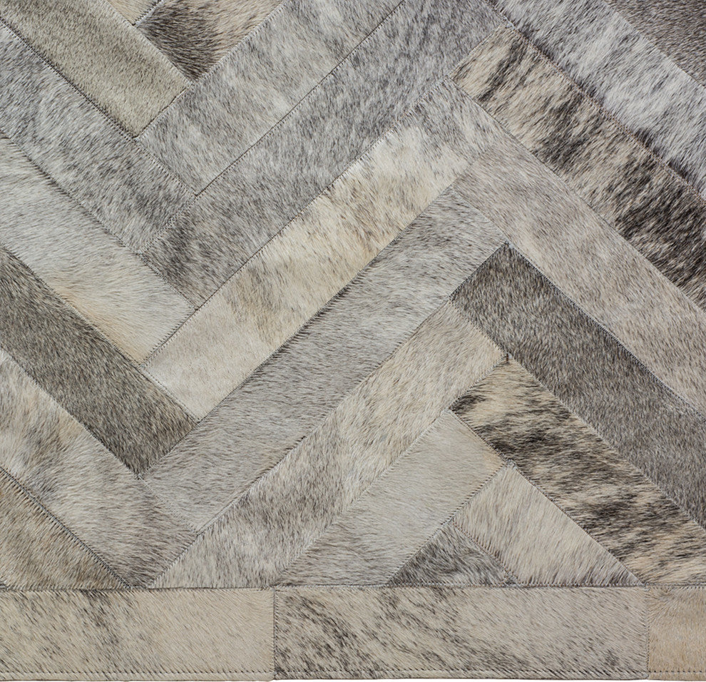 Cowhide Patchwork Rug, Plutus, Slate, 10'x14'