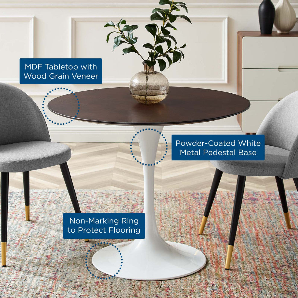 Lippa 36" Dining Table White Cherry Walnut