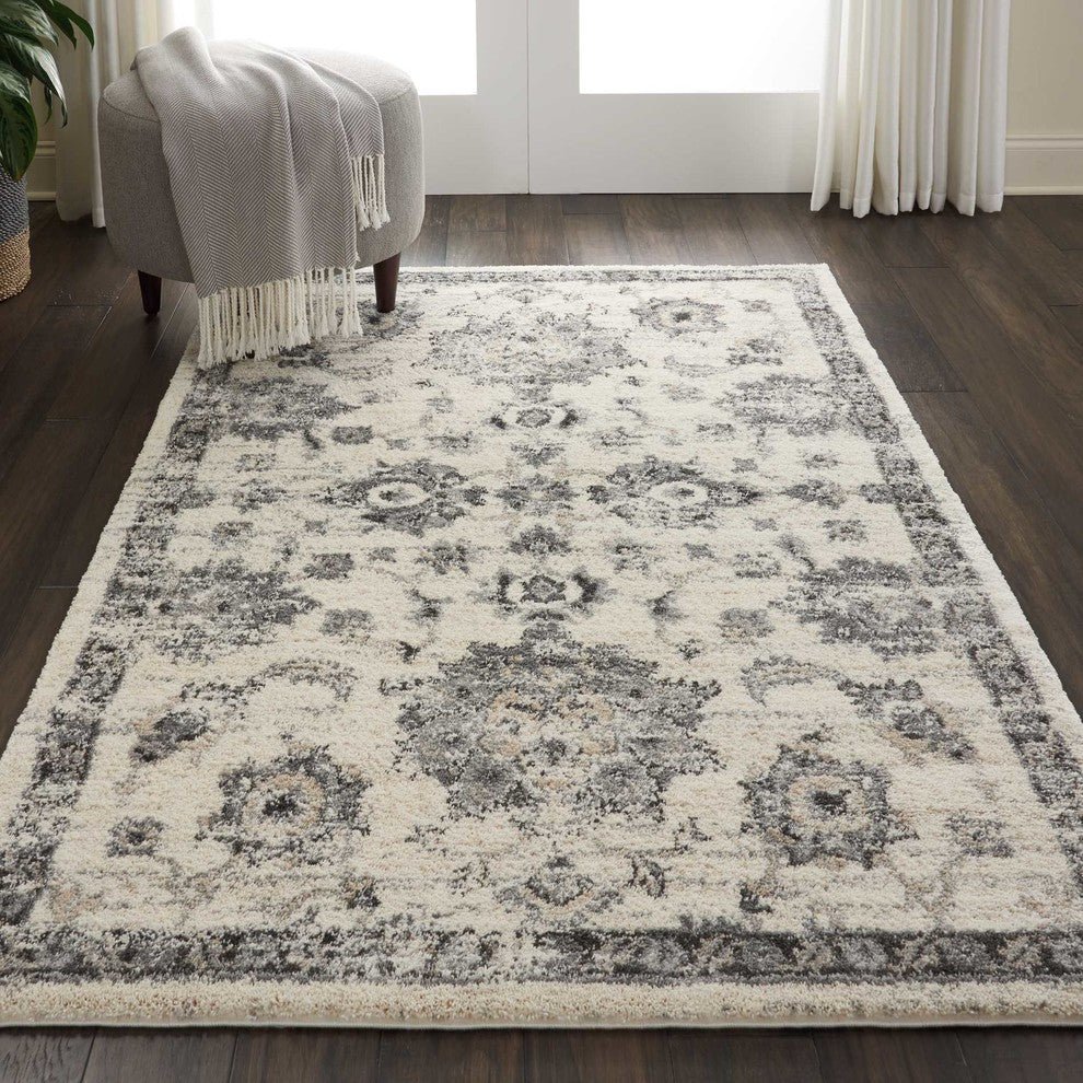 Nourison Fusion Cream/Gray Area Rug, 4'x6'