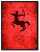 Sagittarius Horoscope Astrology Red Print on Canvas Framed, 28"x37"