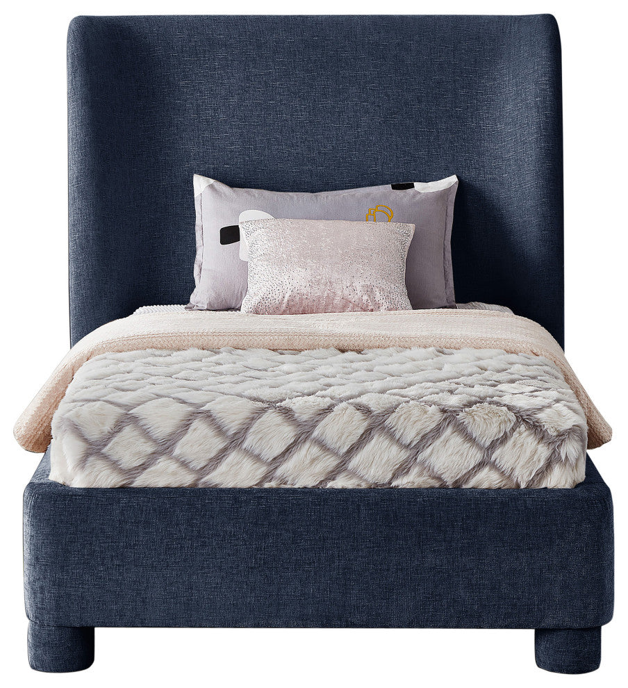 Penny Bed, Navy, Twin, Chenille Fabric