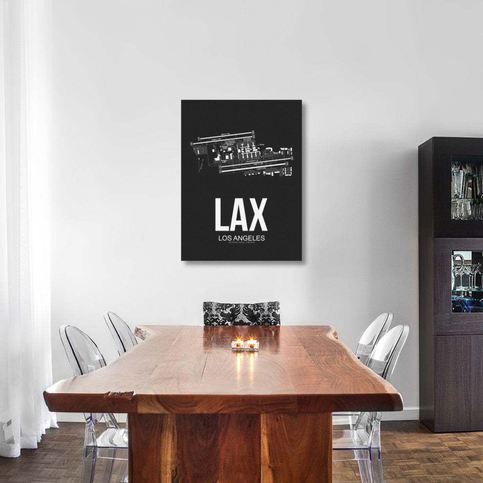 "LAX Los Angeles Airport Black" Fine Art Print