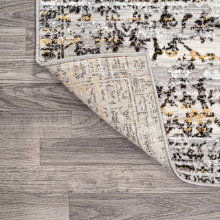Tidal Modern Strie' Ivory/Black 5 ft. x 8 ft. Area Rug