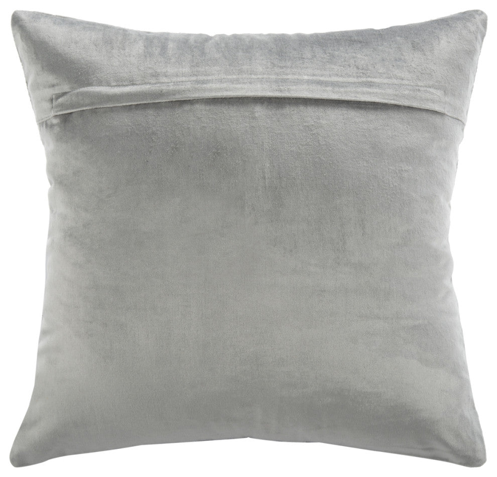 Safavieh Edmee Metallic Pillow, Light Grey/Silver