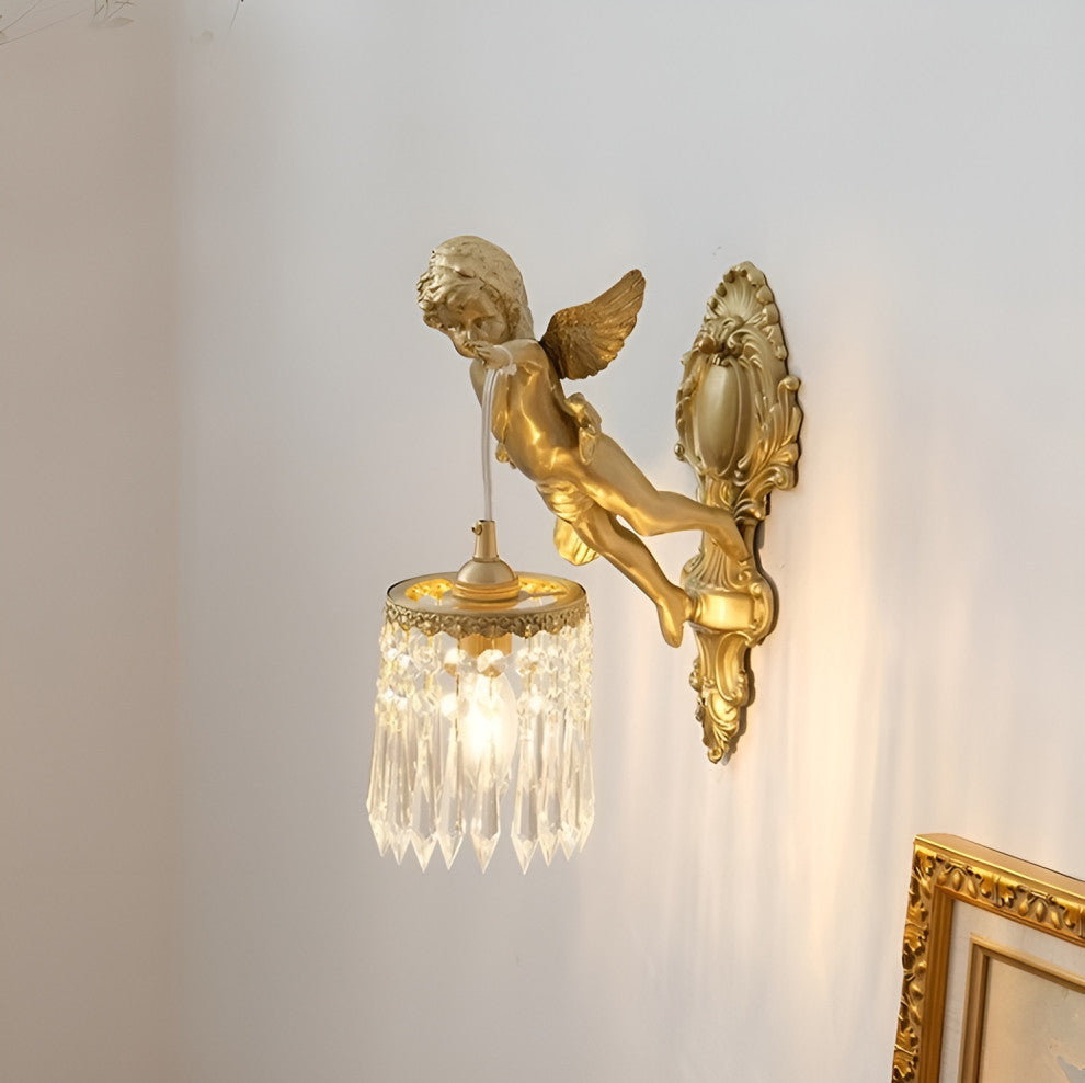 Luxury Wall Lamp in Medieval Style for Living Room, Bedroom, A, Cool Light