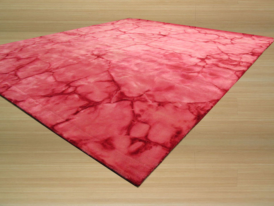Handmade Wool Pink Contemporary Abstract Dip Dyed Rug, 5'x8'
