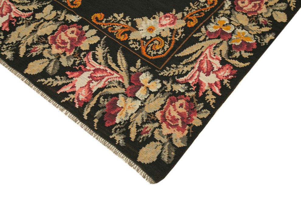 Rug N Carpet - Handmade Moldovan 5' 5'' x 13' 0'' Vintage Floral Kilim Rug