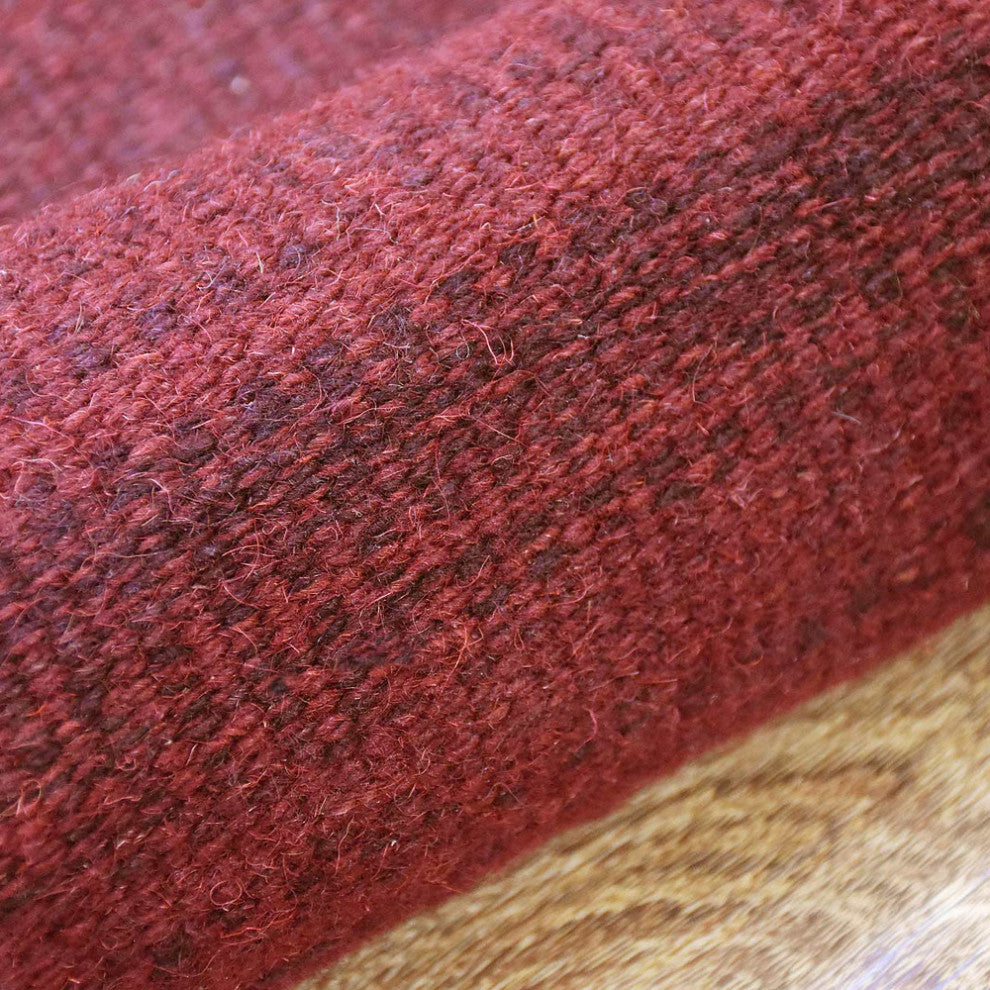 HAND WOVEN FLAT WEAVE KILIM WOOL ECO-FRIENDLY AREA RUGS-Solid,Dark Red
