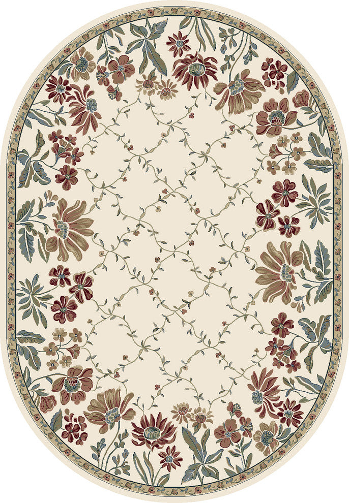 Ancient Garden Rug, 6'7"X9'6" Oval