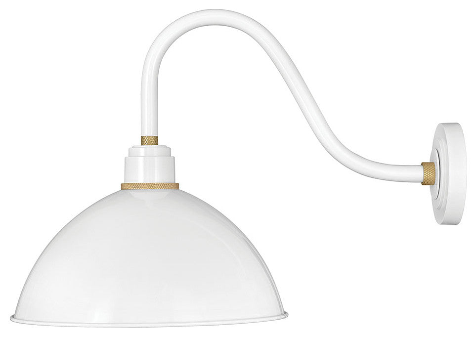 Hinkley Foundry Dome Medium Gooseneck Barn Light, Gloss White
