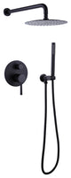 Rain Shower System with Hand Shower-Includes Rough-In Valve, Matte Black