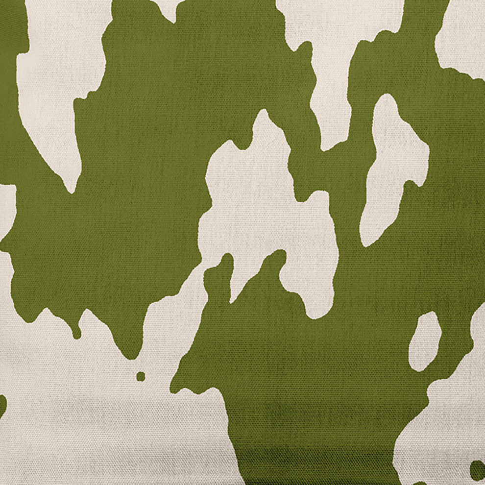 20" x 20" Moo Print Decorative Throw Pillow, Olive