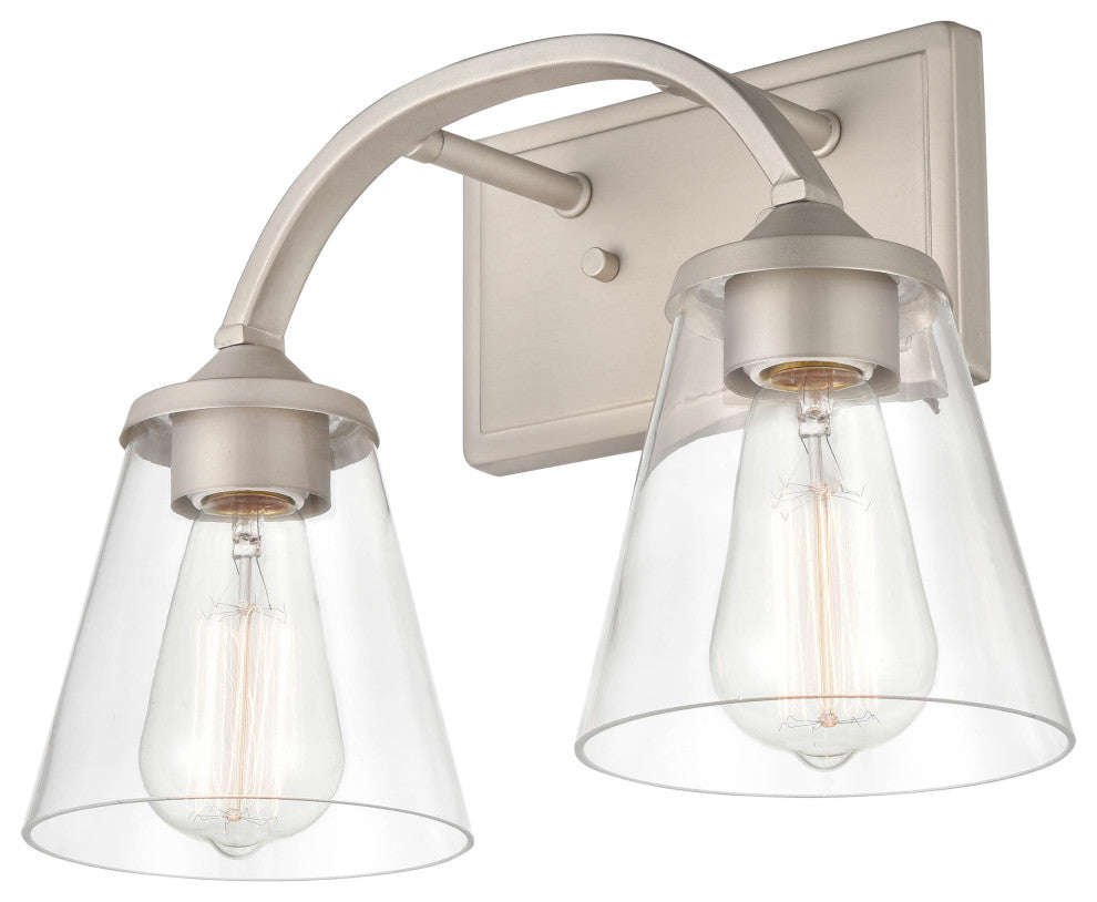 Josleen 2 Light 14 in. Satin Nickel Bathroom Vanity Light