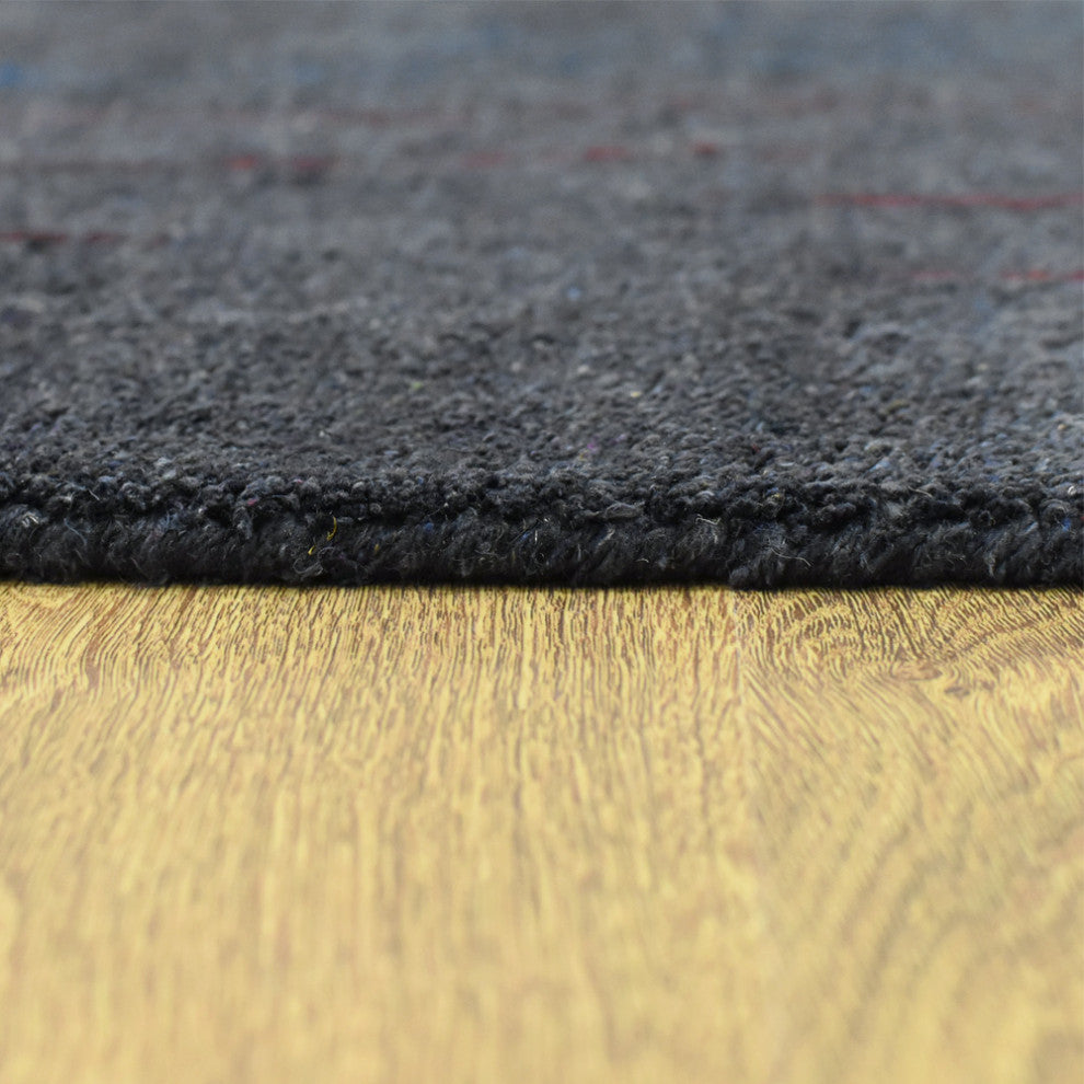 HAND KNOTTED LOOM SILK ECO-FRIENDLY RUG-6'x9',Rectangle,Charcoal Red,Contemporar